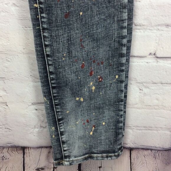 Dript Denim Blue Jeans Men’s 30/32 Grunge Button Fly Paint Splatter Distressed - Picture 10 of 12